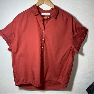 Chan Luu Coral Short Sleeve Button-Down Shirt S